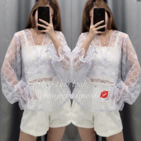 ZARA BNWT Embroidered Semi-Sheer Blouse - Picture 5 of 8